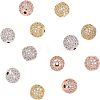 Rack Plating Brass Cubic Zirconia Beads ZIRC-NB0001-35-1