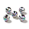 UV Plating Opaque Rainbow Iridescent Acrylic Beads PACR-D069-01-1