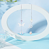 2Pcs 2 Styles Glass & Alloy Butterfly Hanging Suncathers HJEW-LP0002-89C-1