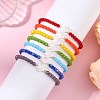 7Pcs 7 Colors Opaque Glass  & Synthetic Non-magnetic Hematite & Turquoise Beaded Stretch Bracelets Sets for Women BJEW-JB13946-1