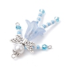 Glass Seed & Acrylic Pearl Beaded Big Pendants PALLOY-MZ00194-01-3