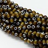 Handmade Evil Eye Lampwork Round Bead Strands LAMP-L055-6mm-02-1