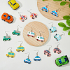 8 Pair 8 Style Resin Car Dangle Earrings with Iron Pins EJEW-AB00044-5
