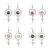 4 Pairs 4 Styles Natural Gemstone & Alloy Pendant Dangle Earrings EJEW-TA00818-2