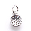 Brass Micro Pave Cubic Zirconia Charms ZIRC-E152-17P-RS-2