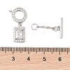 Rack Plating Brass Micro Pave Clear Cubic Zirconia Toggle Clasps KK-S384-22P-3