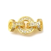 Rack Plating Ring Brass Micro Pave Cubic Zirconia Fold Over Clasps KK-F883-19G-01-1