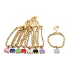 Brass Enamel Elephant Charm Bracelets BJEW-L652-22-G-1