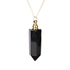 Natural Black Onyx(Dyed & Heated) Perfume Bottle Pendant Necklace PW-WG2A891-21-1