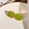 Golden Alloy Enamel Earrings for Women FS-WG85681-18-1