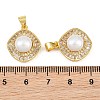 Brass Micro Pave Clear Cubic Zirconia Pendants KK-CBA6A75-43G-3