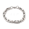 304 Stainless Steel Oval Link Chain Bracelets for Women Men BJEW-F488-29P-4