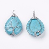 Synthetic Turquoise Big Pendants G-G956-A09-FF-2