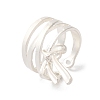 Alloy Bowknot Wide Open Cuff Rings for Women RJEW-S412-08MS-4