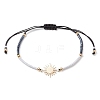 3Pcs 3 Styles Moon & Star & Sun Glass Seed Braided Beaded Bracelet Sets for Women BJEW-MZ00128-5