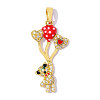 Brass Micro Pave Clear Cubic Zirconia Pendants CU-OY001-50G-1