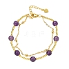 Natural Amethyst Bracelets BJEW-D330-01G-05-4