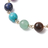 Natural Mixed Gemstone Round Beaded Bracelets BJEW-JB11058-01-3