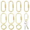 6Pcs 2 Styles Brass Locking Carabiner KK-YW0004-75-1