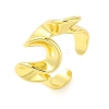 Wave Brass Cuff Rings for Women RJEW-P126-02G-1