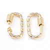 Brass Micro Pave Cubic Zirconia Screw Carabiner Lock Charms X-ZIRC-L093-58A-G-2