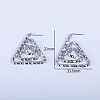 Triangle Spiral Pattern Brass Stud Earrings FT5549-4