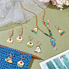 Alloy Enamel Cake Pendant Locking Stitch Markers HJEW-AB00003-4