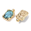 Brass with Gemstone Pendants KK-Q030-25B-G-2