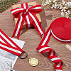 50 Yards Tricolor Polyester Striped Grosgrain Ribbon OCOR-WH0112-004B-4