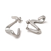 Non-Tarnish 304 Stainless Steel Twist Wave Stud Earrings for Women EJEW-P219-03P-2