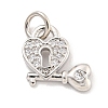 Rack Plating Brass Micro Pave Clear Cubic Zirconia Charms KK-Q814-05P-1
