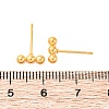201 Stainless Steel Beaded Horizontal Bar Stud Earrings with 316 Stainless Steel Pin for Women STAS-K238-01G-2