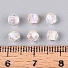 Transparent Spray Painted Glass Beads EGLA-N018-4mm-08-4