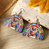 Print Wooden Dangle Earrings for American Independence Day LT3573-1-2