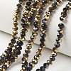 Electroplate Opaque Glass Beads Strands EGLA-A034-P4mm-O01-1