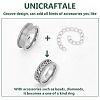 Unicraftale 1Pc Tungsten Steel Grooved Finger Ring Settings RJEW-UN0002-93A-5