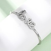 Brass Micro Pave Clear Cubic Zirconia Bangles BJEW-H209-07P-2
