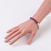 Natural Fossil and Amethyst Stretch Bracelets BJEW-JB02997-03-3