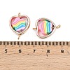 CCB Plastic Frame with Polymer Clay Rainbow Beads Links Connector Charms KK-D103-08B-RG-3