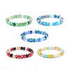 Glass Rondelle Beaded Stretch Bracelet for Women BJEW-JB08709-1