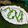 Plastic & Iron Flower Garland Arm Bracelet Rattan AJEW-GF0014-06-4