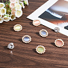 8Pcs 5 Styles Resin & ABS Imitation Pearl & Iron &  Glass Shoe Buckle Clips FIND-CP0002-95-3