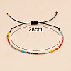 Bohemian Minimalist Glass Seed Bead Braided Bead Bracelets for Women PE3072-4
