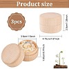 Round Beechwood Jewelry Storage Gift Box with Lid CON-WH0085-57-2