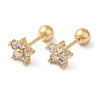 Star Bow Brass Micro Pave Clear Cubic Zirconia Cartilage Earrings EJEW-L289-03G-01-1