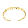 Brass Micro Pave Clear Cubic Zirconia Hollow U Shape Open Cuff Bangles for Woman BJEW-M312-02B-G-3
