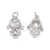 Brass Micro Pave Cubic Zirconia Pendants KK-E068-VB205-1