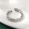 Brass Micro Pave Cubic Zirconia Cuff Rings for Women RJEW-F182-03P-2