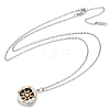 304 Stainless Steel Clear Cubic Zirconia Compass Pendant Cable Chain Necklaces for Women NJEW-F331-03GP-4