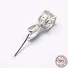 Anti-Tarnish Rhodium Plated 925 Sterling Silver Micro Pave Cubic Zirconia Pendant Bails STER-E053-24P-3